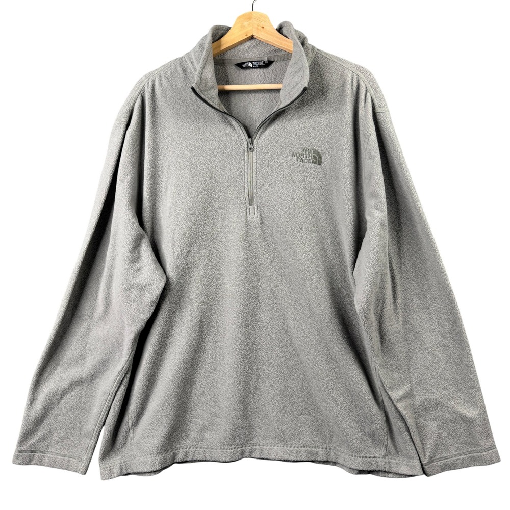 The North Face Mens XL Gray TKA 100 1/4 Zip Fleece Pullover Sweater Long Sleeve